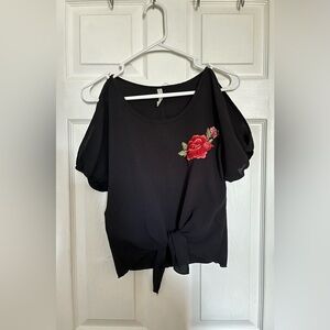 Chocolate Black Off the Shoulder Crop Top